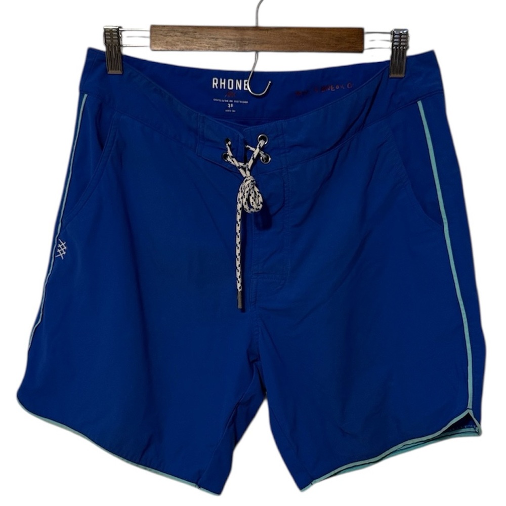 RHONE Tech Board Swim Shorts Trunks Hybrid Men’s 31 Blue Above Knee Summer Surf